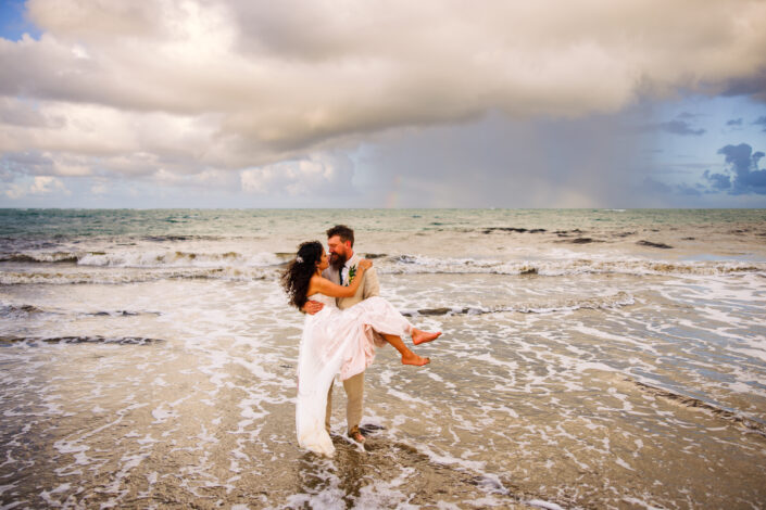 puerto rico beach elopement wedding couple